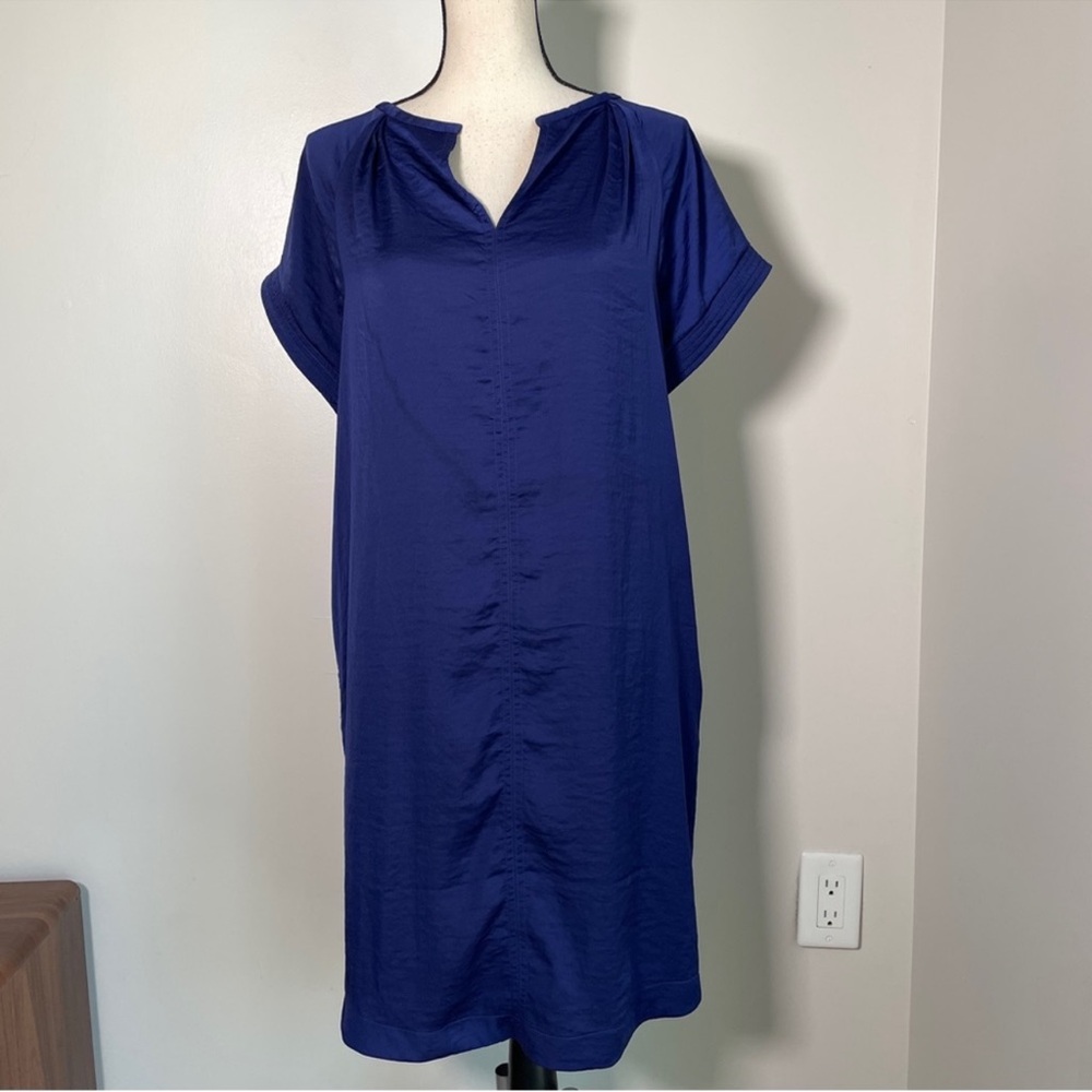 Elegant Blue Short Sleeve Dress